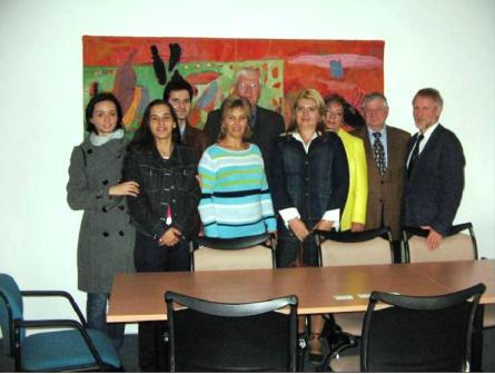 Empfang der rumnischen Delegation durch den Prsidenten des Landesamtes fr Umweltschutz, Herrn Dr. Kamm (in der Mitte)